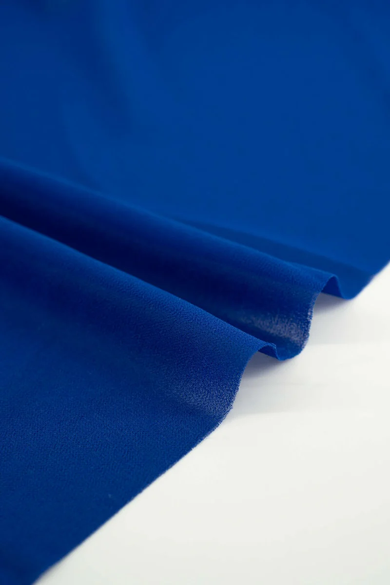 Georgette liso azul náutico - Image 3