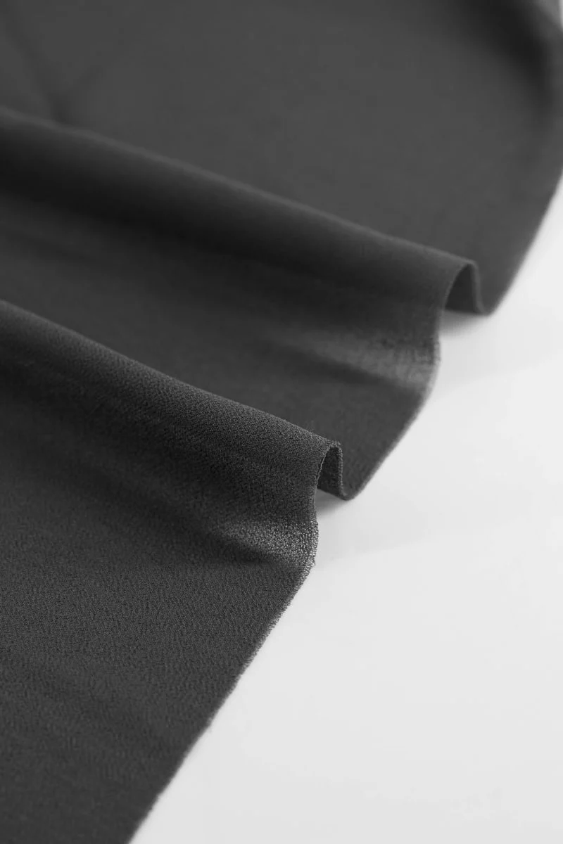 Georgette liso negro caviar - Image 3