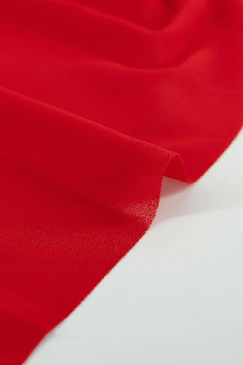 Georgette liso rojo intenso - Image 3