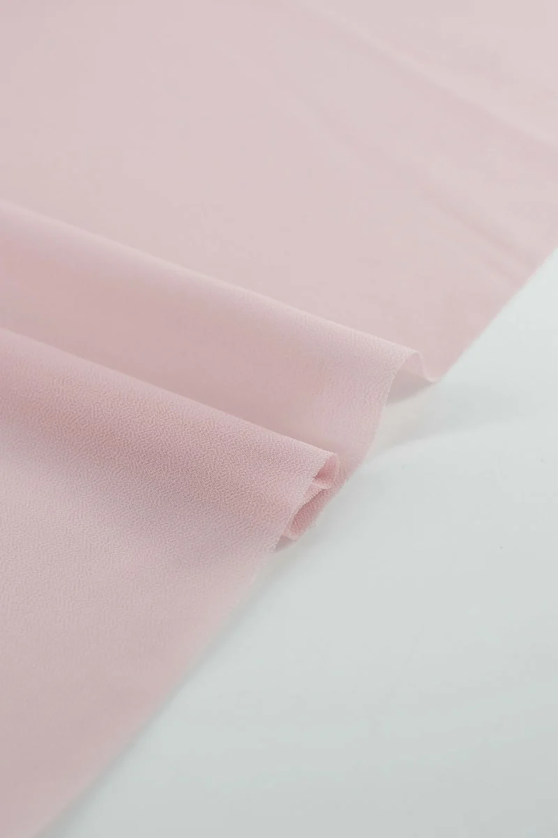 Georgette liso rosa palo - Image 3