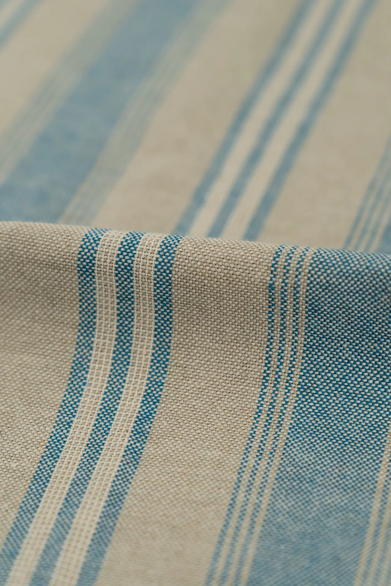 Loneta rayas ancha azul y beige - Image 2