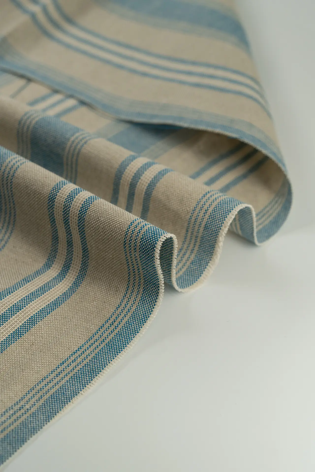 Loneta rayas ancha azul y beige - Image 3