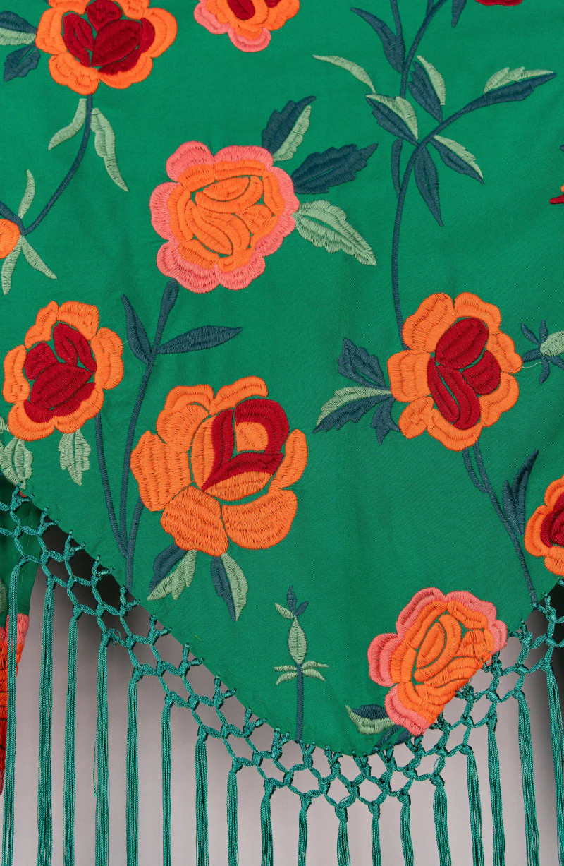Mantoncillo Flor color verde - Señora - Image 2