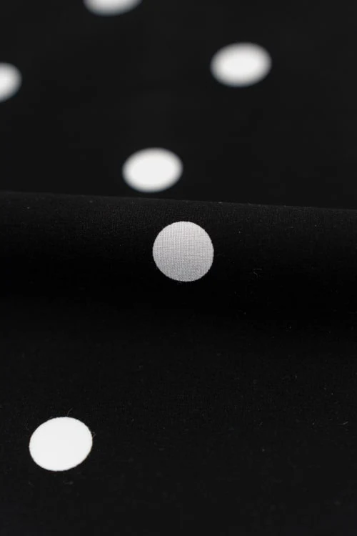 Popelín Negro con Lunar Blanco 18 mm - Image 2