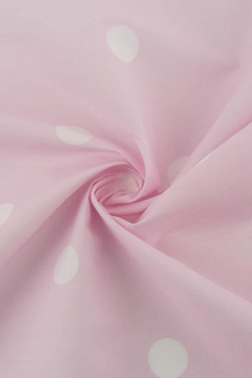 Popelín Rosa Empolvado con Lunar Blanco 1,8 cm - Image 3