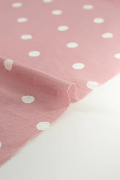 Popelín Rosa Maquillaje con Lunar Blanco 1,8 cm - Image 4