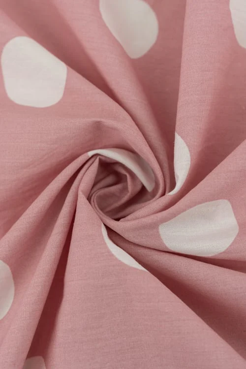 Popelín Rosa Maquillaje con Lunar Blanco 3,5 cm - Image 3