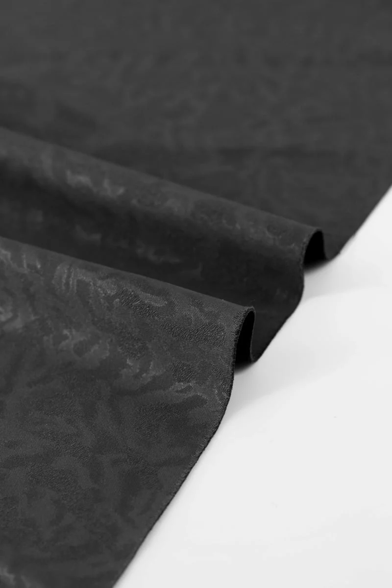 Raso mikado abstracto negro caviar - Image 3