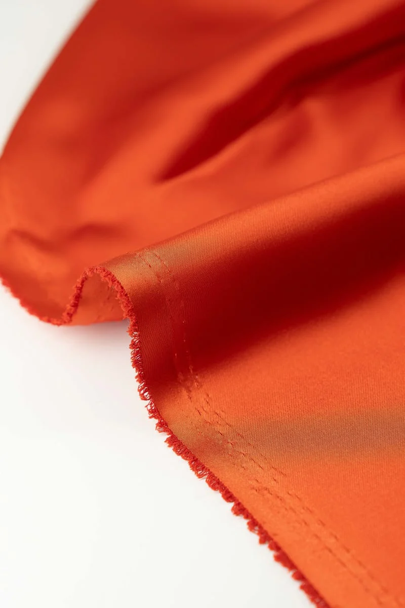 Satén blusero liso rojo chili - Image 3