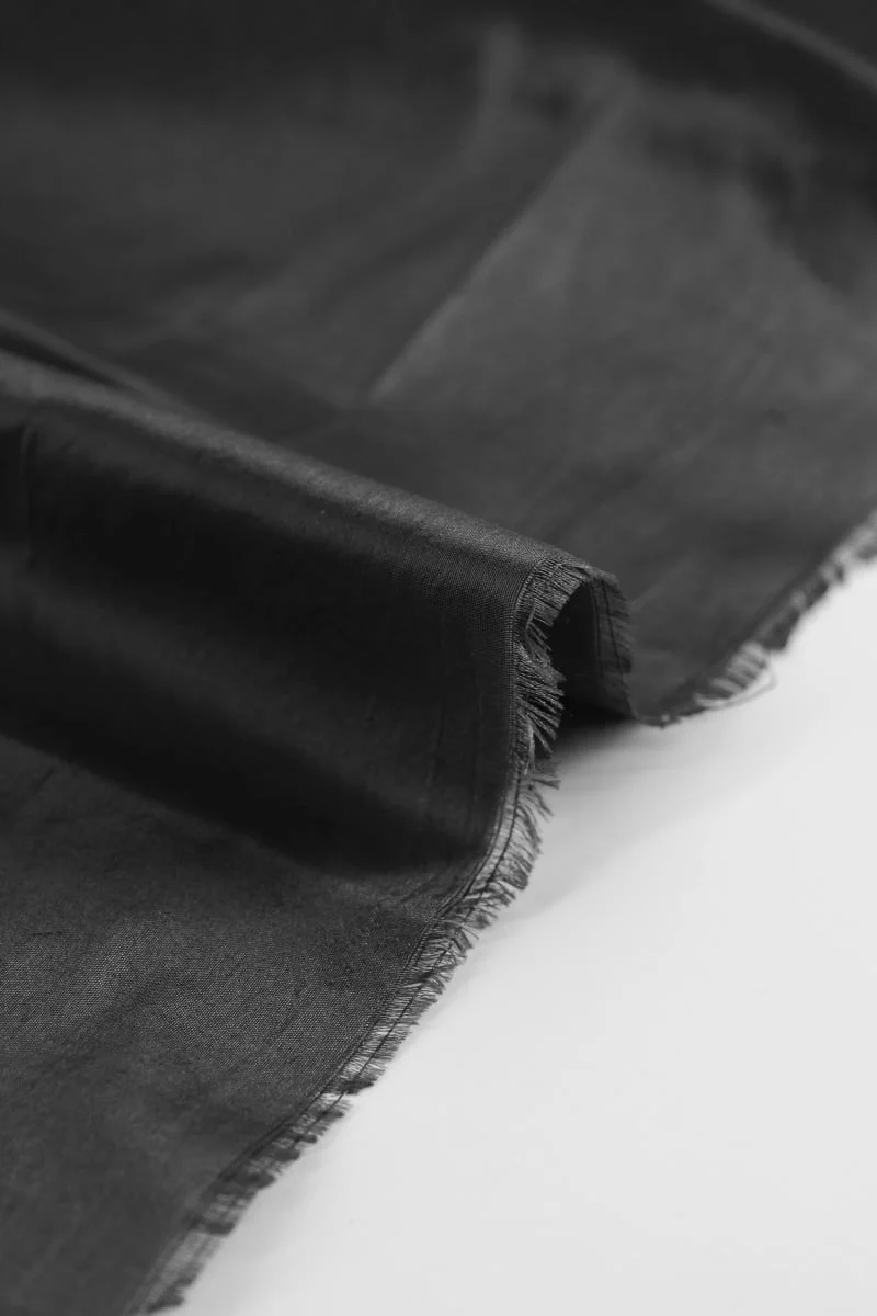 Seda 100% liso negro caviar - Image 3