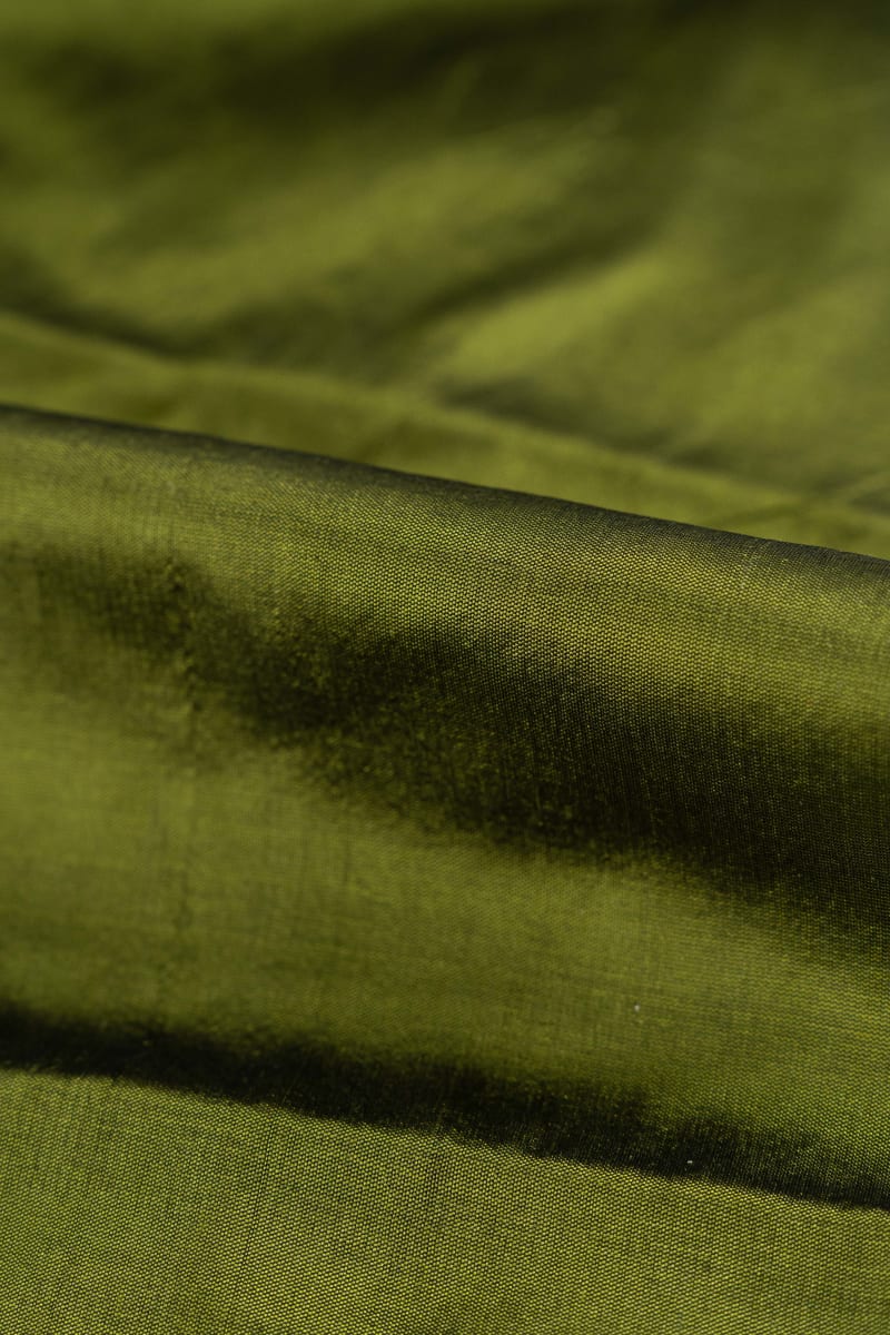 Seda 100% liso verde oliva - Image 2