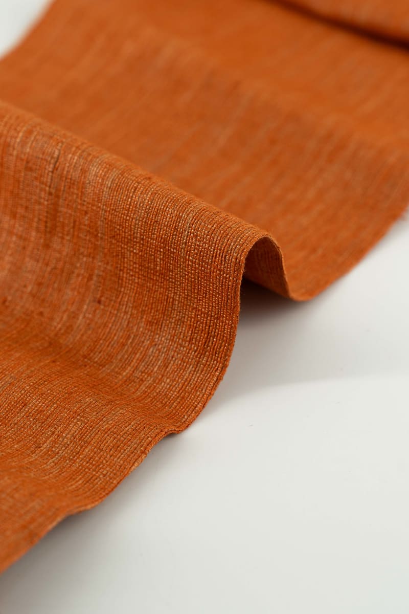Seda natural naranja albaricoque textura rústica - Image 3