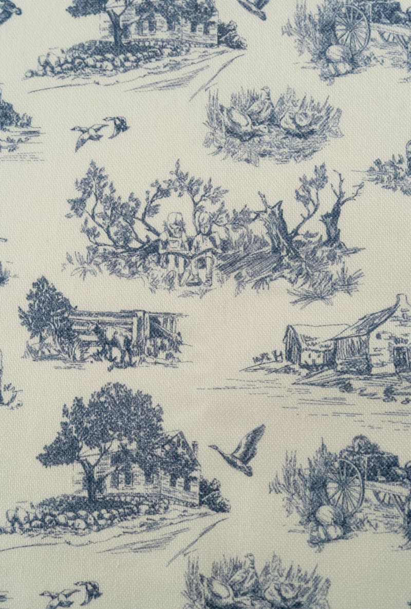 Loneta Toile de Jouy Azul Marino - Image 3