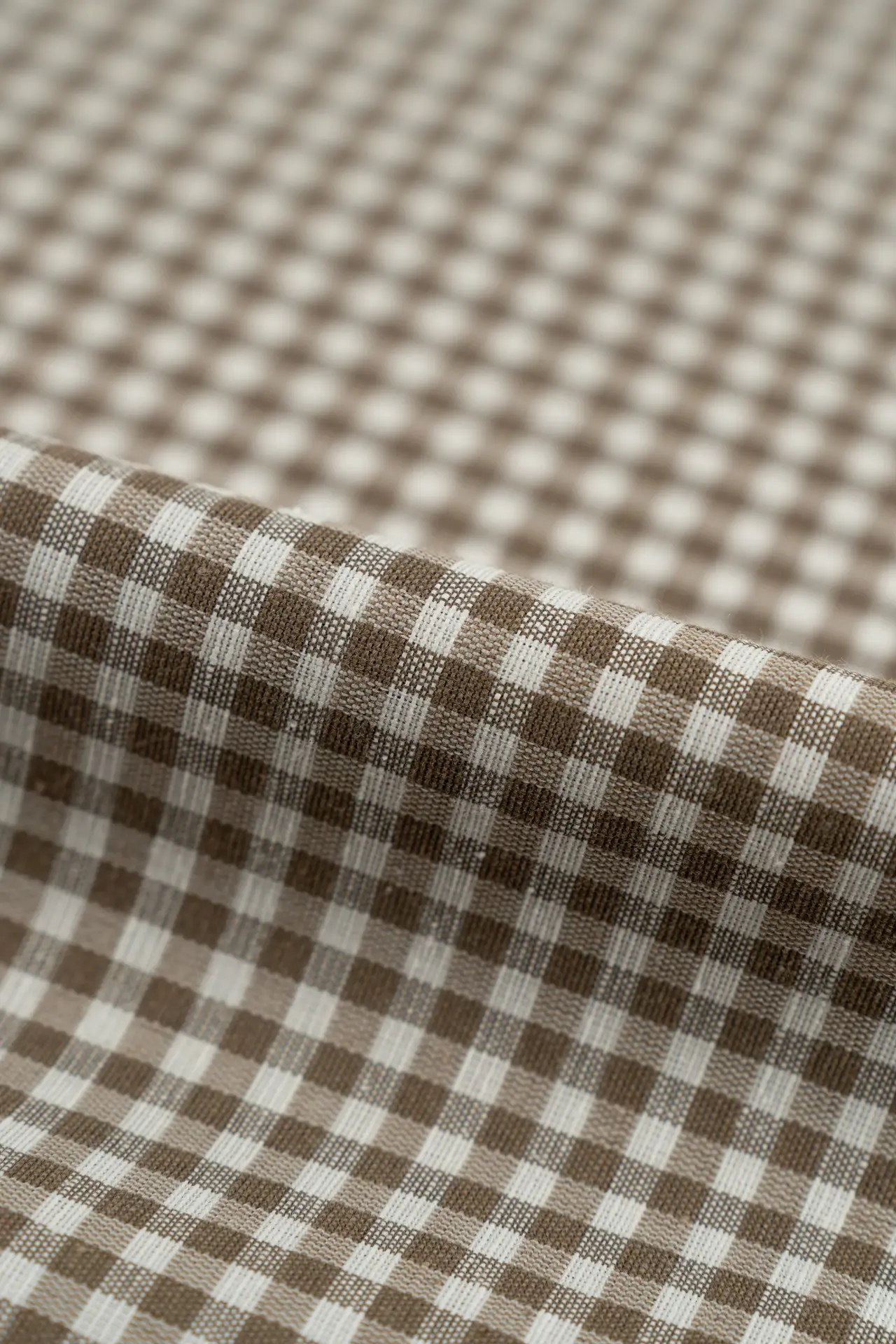Vichy cortinas pequeño taupe - Image 2